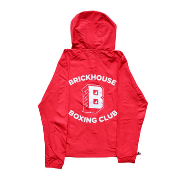 BRICKHOUSE BOXING CLUB HOODED ZIP UP WINDBREAKER – RED